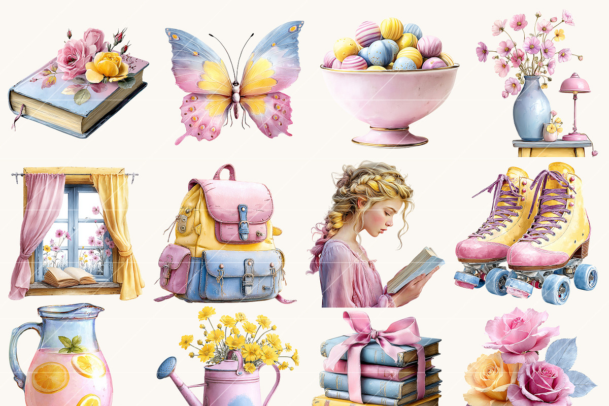 Yellow Spring Summer Planner Clipart, a Seasonal Illustration by BusyDaydesign (Photo 9 of 9)