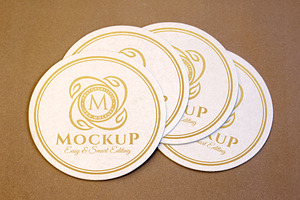 Logo Mockup Circular Coasters