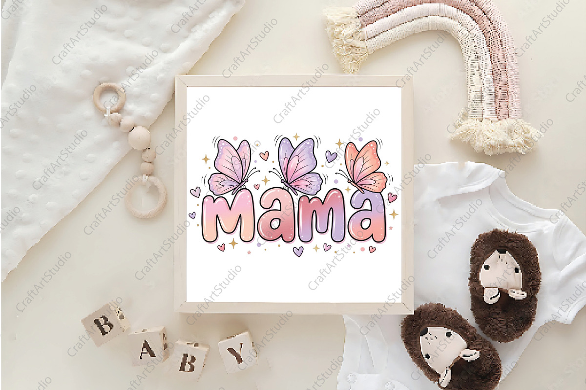 Trendy Butterfly Mama Design PNG, an Illustration by CraftArtStudio (Photo 4 of 4)