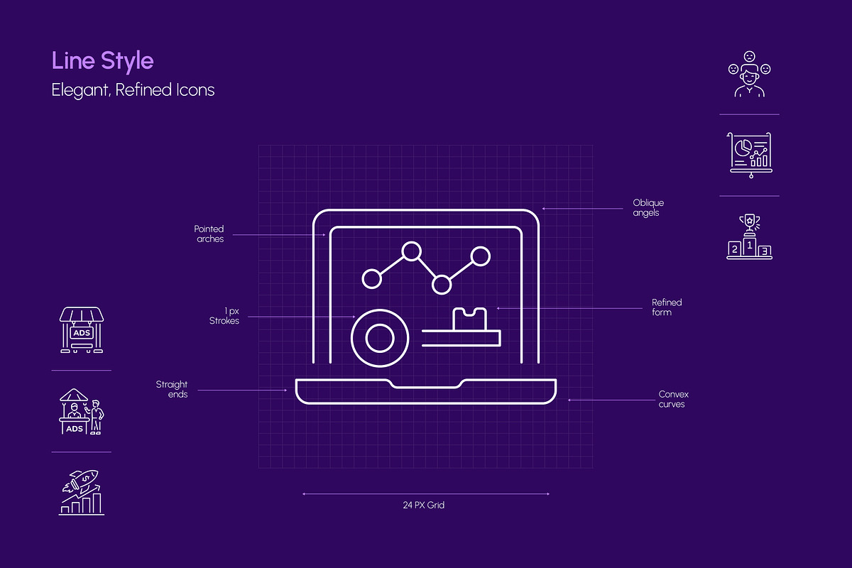 Marketing and Advertising Icons, an Outline Icon by Prosymbols (Photo 3 of 7)