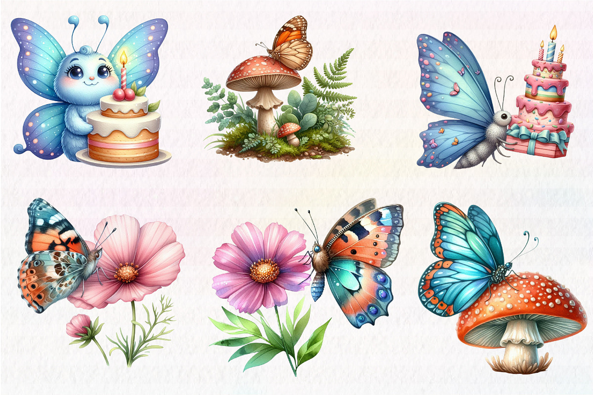 Watercolor Spring Butterfly Clipart, an Illustration by CreationArt (Photo 4 of 5)