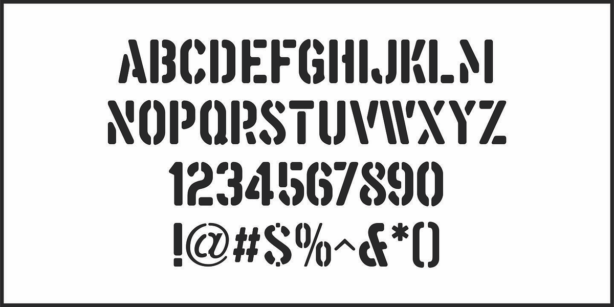 Aussie Stencil JNL, a Sans Serif Font by Jeff Levine Fonts (Photo 3 of 5)
