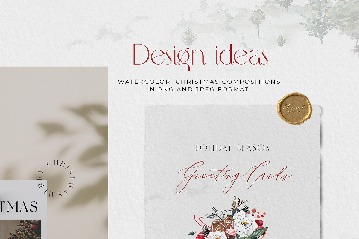 Christmas Watercolor Animals Clipart, an Animal Illustration by WalaPalette (Photo 9 of 11)