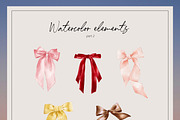 RIBBON BOWS watercolor pack, a Decorative Illustration by Yuliia Lashevska (Thumbnail 7 of 8)