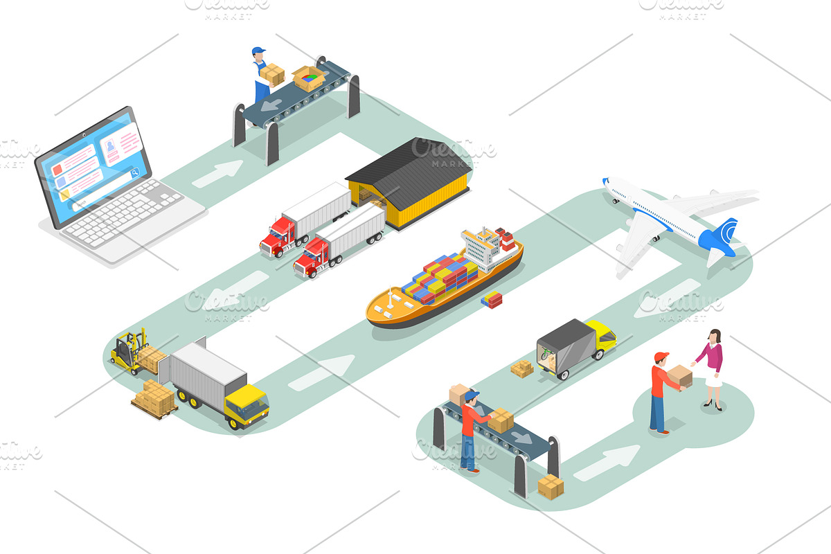 Delivery Services Set 01, a Work Illustration by AndriiStore (Photo 8 of 11)