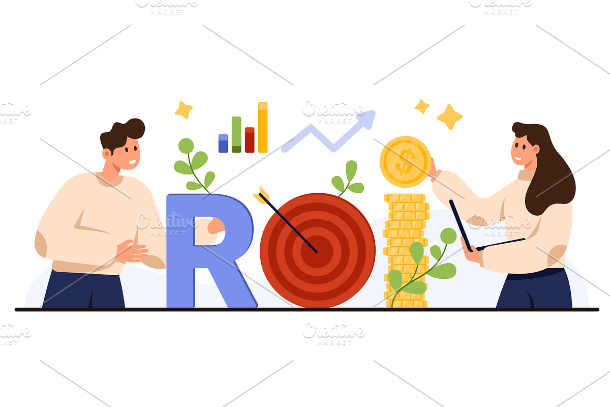 ROI Return on Investment Profit, a Finance Illustration by Flashvector