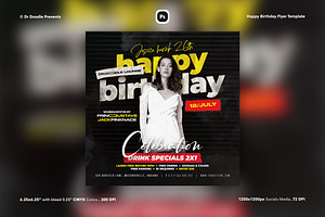 Happy Birthday Flyer & Social Media, a Flyer Template by iDoodle Studio