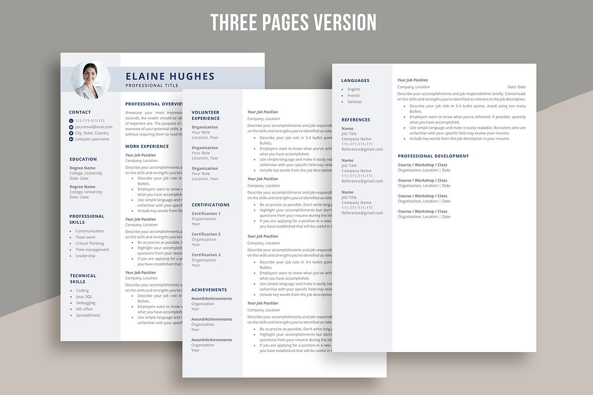 Clean Resume Template | CV for word, a Resume Template by aivos (Photo 4 of 7)
