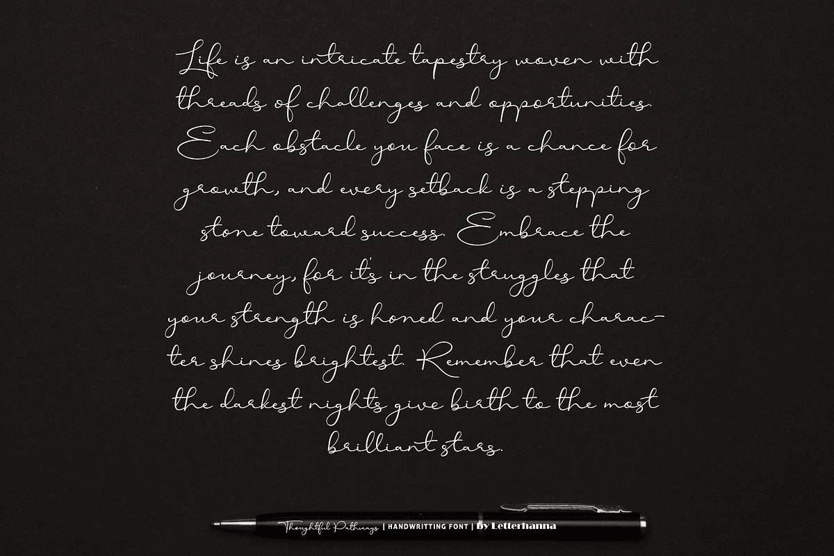 Thoughtful Pathways Font, a Handwritten Font by Letterhanna Studio (Photo 9 of 12)