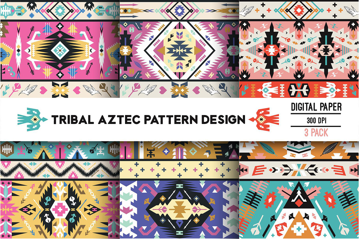 Geometric Boho Aztec Patterns, a Pattern Graphic by tomuato (Photo 1 of 4)