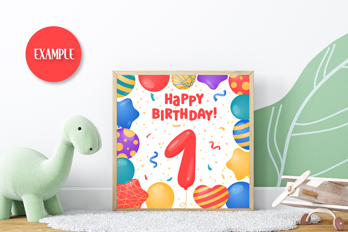 Happy Birthday Greeting Cards Square, a Card Template by AnnaViolet_store (Photo 8 of 9)