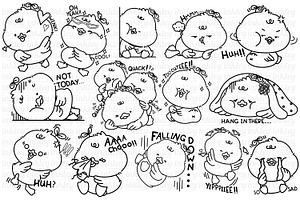 Cute Duck Clipart - Animal Coloring