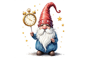 Watercolor New Year Gnomes Clipart, a Seasonal Illustration by Creative design (Thumbnail 7 of 7)