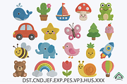 Cute Mini Embroidery Design Bundle, a Solid Icon by Craft Nest (Thumbnail 1 of 6)