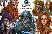 Baltic gods Pantheon clipart Set, a Person Illustration by ThatsDesignArt (Thumbnail 1 of 10)