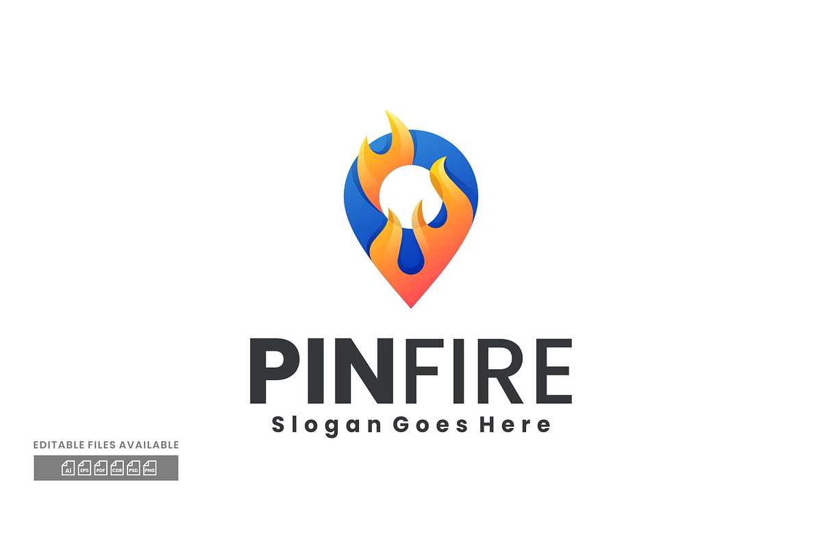 Pin Fire Gradient Colorful Logo, a Branding & Logo Template by ivan_artnivora