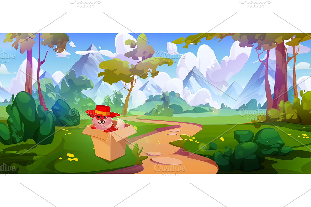 Whimsical forest scene with fox, an Illustration by art PVP - market
