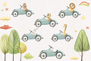 Animals in the car, an Illustration by Love Watercolor Store (Thumbnail 9 of 15)