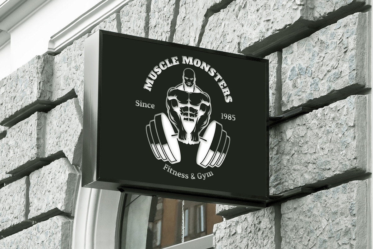 Muscle Man Bodybuilder Logo, a Branding & Logo Template by bazzier_graphik (Photo 4 of 5)
