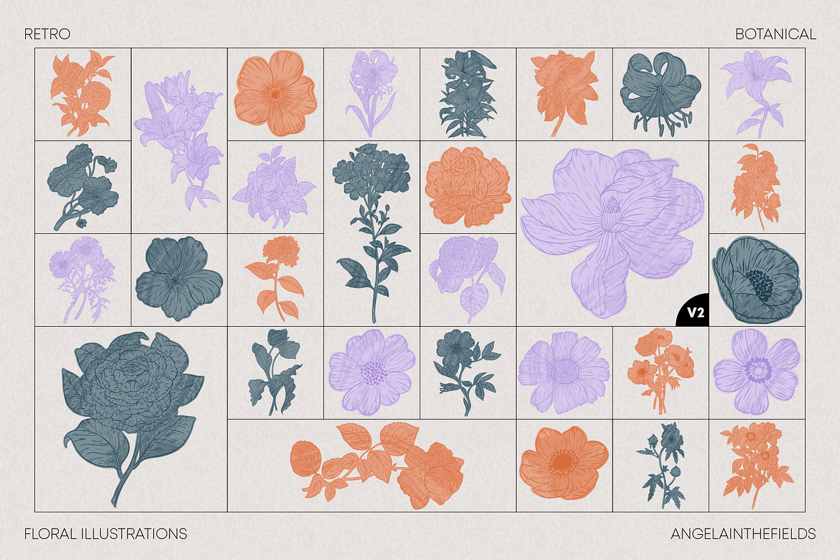 Flora Romantica Vector Florals, an Object Graphic by angelainthefields (Photo 10 of 12)