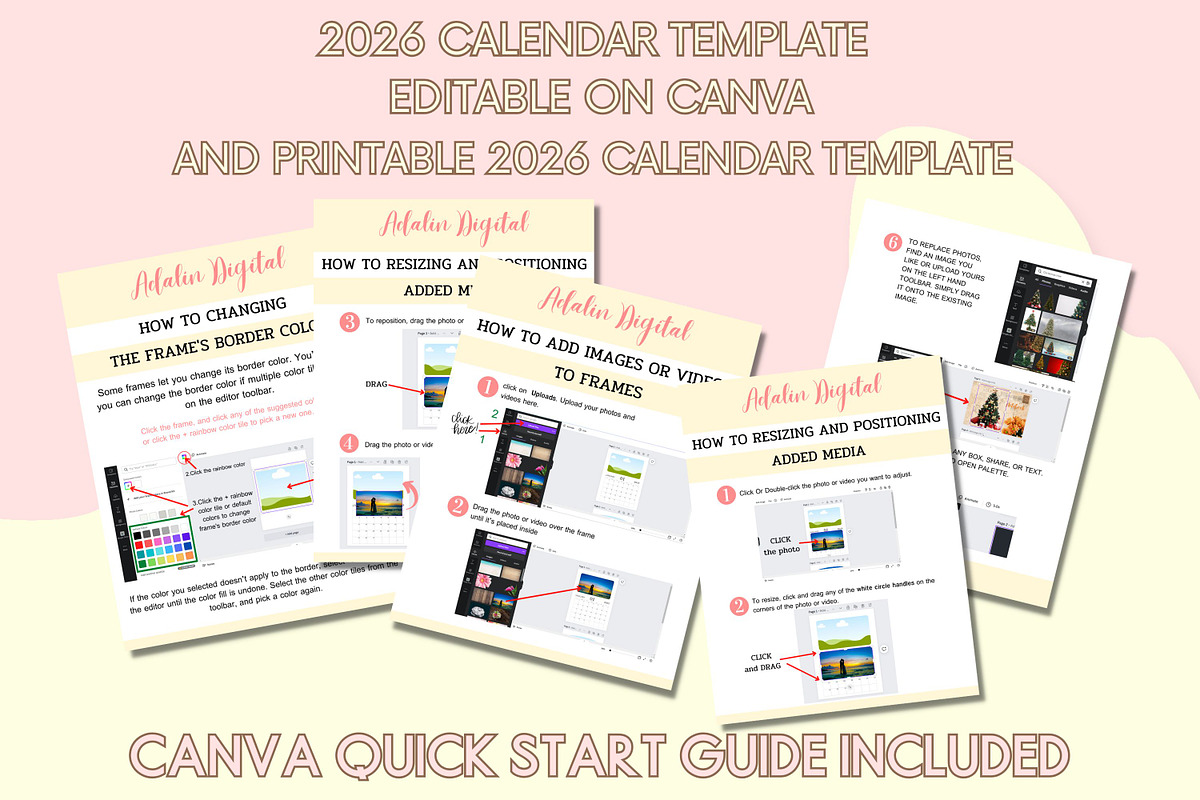 2026 Calendar Template - Canva, a Templates & Theme by Adalin Shop (Photo 10 of 12)