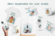Book reader set. Girl with book., an Illustration by Julia Shop (Thumbnail 5 of 6)
