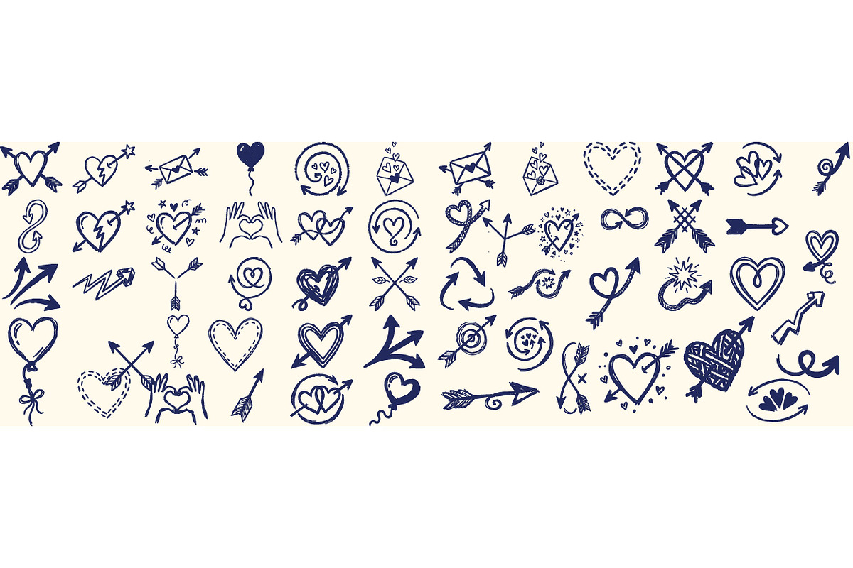 Hand Drawn Love Arrow Clipart, an Illustration by designvectx (Photo 2 of 3)