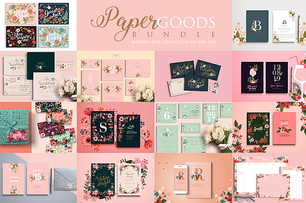 Elegant Bundle - Floral Set, a Card Template by Werlang Paper