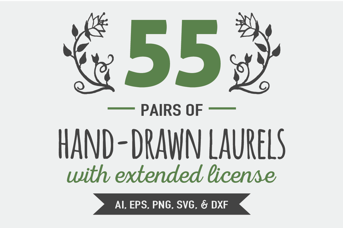 55 Pairs of Hand-drawn Laurels, an Illustration by Brandi Lea Designs (Photo 1 of 3)