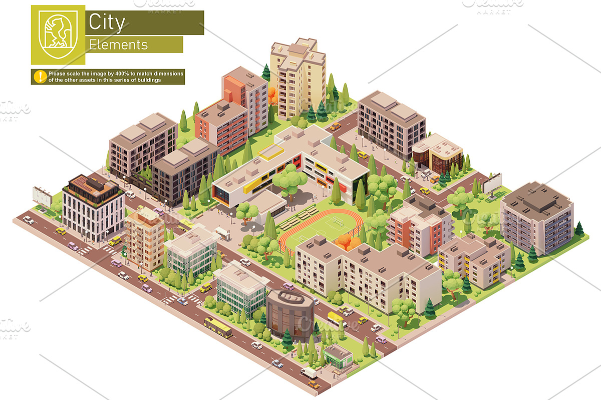 Isometric city map elements, an Object Graphic by tele52 (Photo 46 of 72)