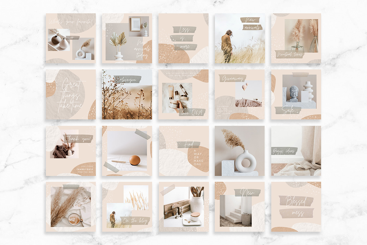 Neutral Instagram Post Template, a Social Media Template by ...