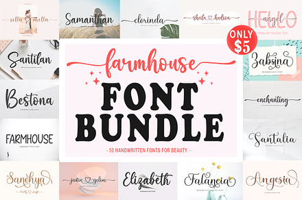 The Farmhouse | Font Bundle, a Script Font by Crowntype Studio