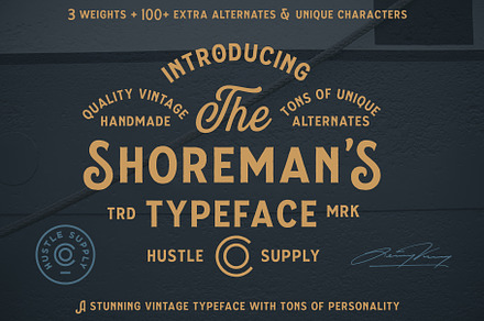 The Shoreman's Typeface, a Handwritten Font by Hustle Supply Co.