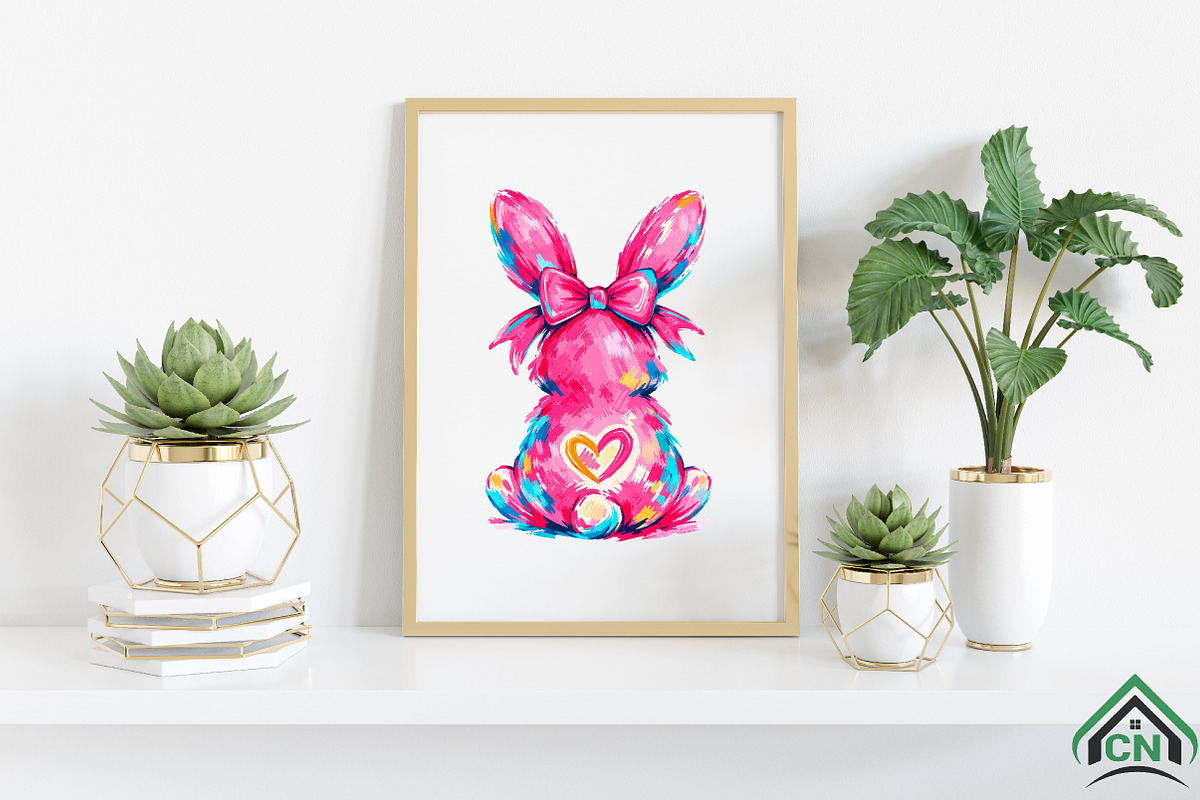 Brushstroke Easter Bunny PNG, an Illustration by Craft Nest (Photo 5 of 6)