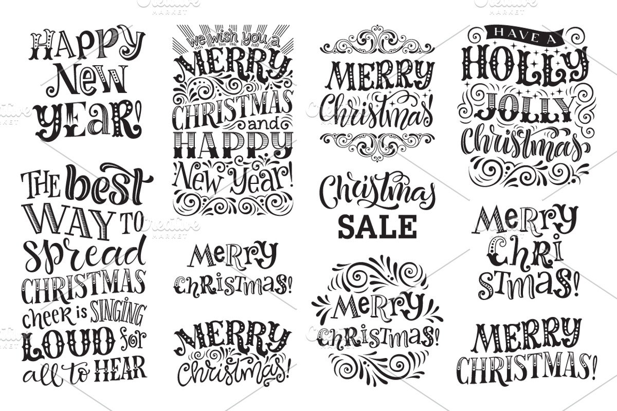 Christmas Lettering Collection 2, an Illustration by bariskina (Photo 3 of 6)