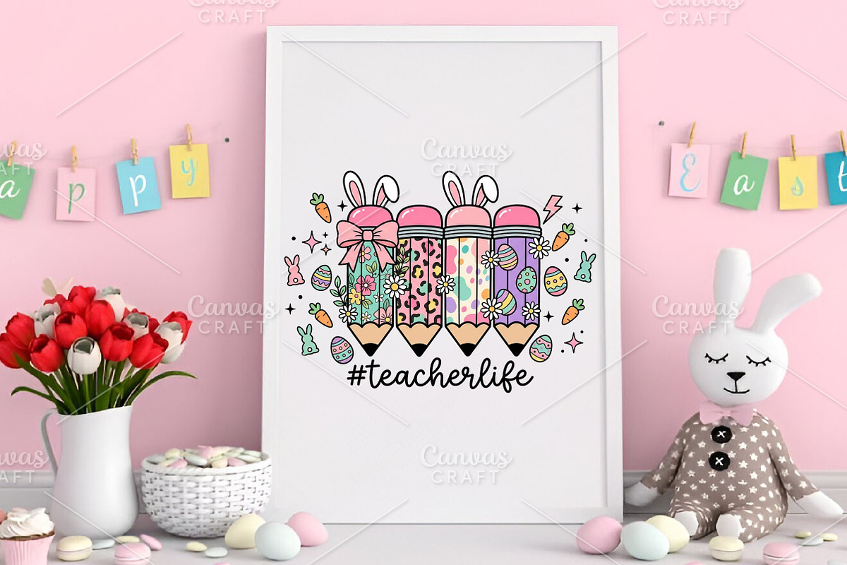 Easter Teacher Pencil PNG, an Illustration by Canvas Craft (Photo 4 of 6)