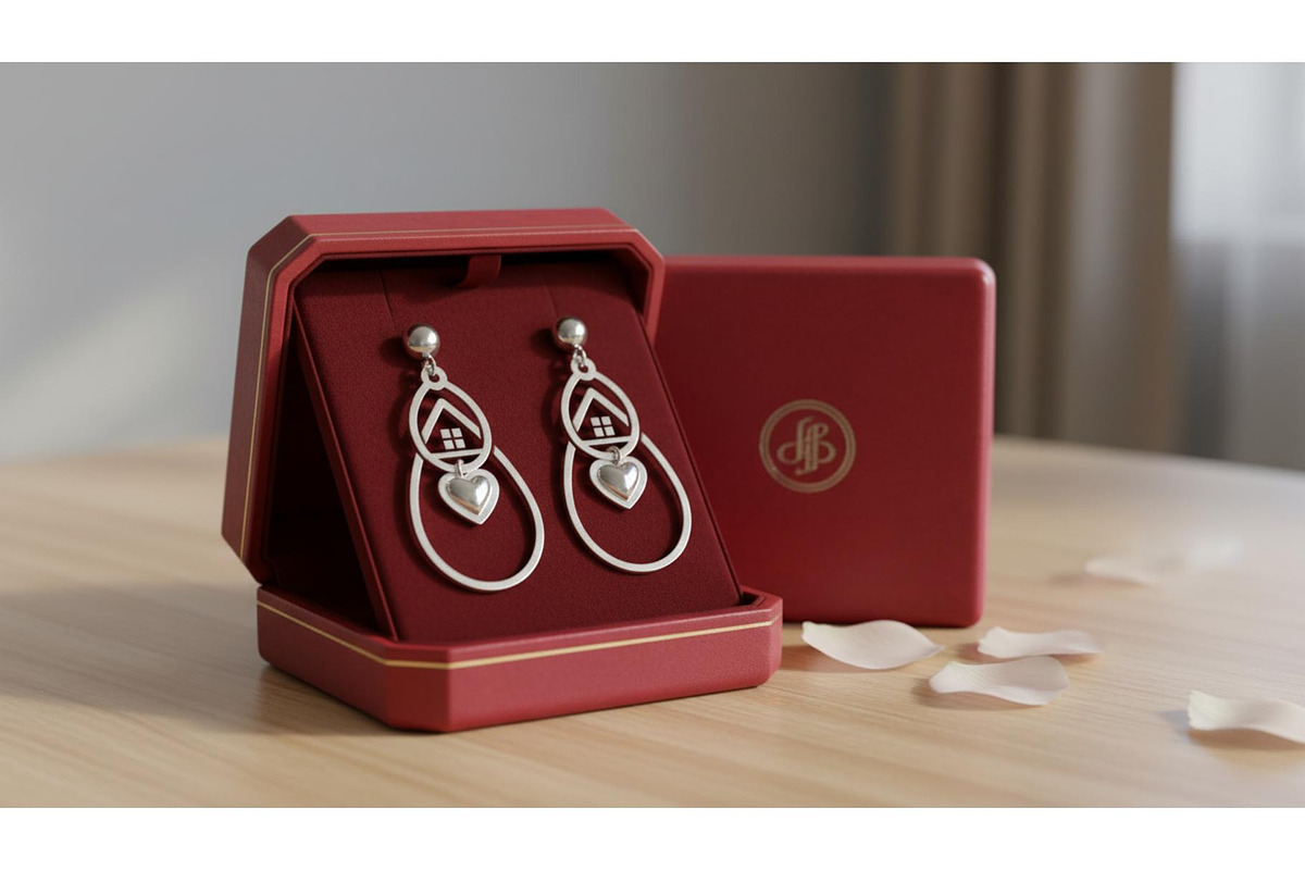 Elegant Heart Drop Earrings, an Object Graphic by Designer_Momina (Photo 2 of 4)
