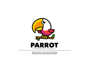 Cute parrot mascot logo, a Branding & Logo Template by Bayuktx