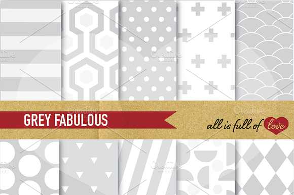 Grey Digital Printable Patterns preview 2
