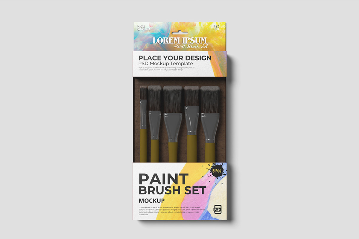 Paint Brush Set Mockup, a Product Mockup by bimockup (Photo 6 of 6)