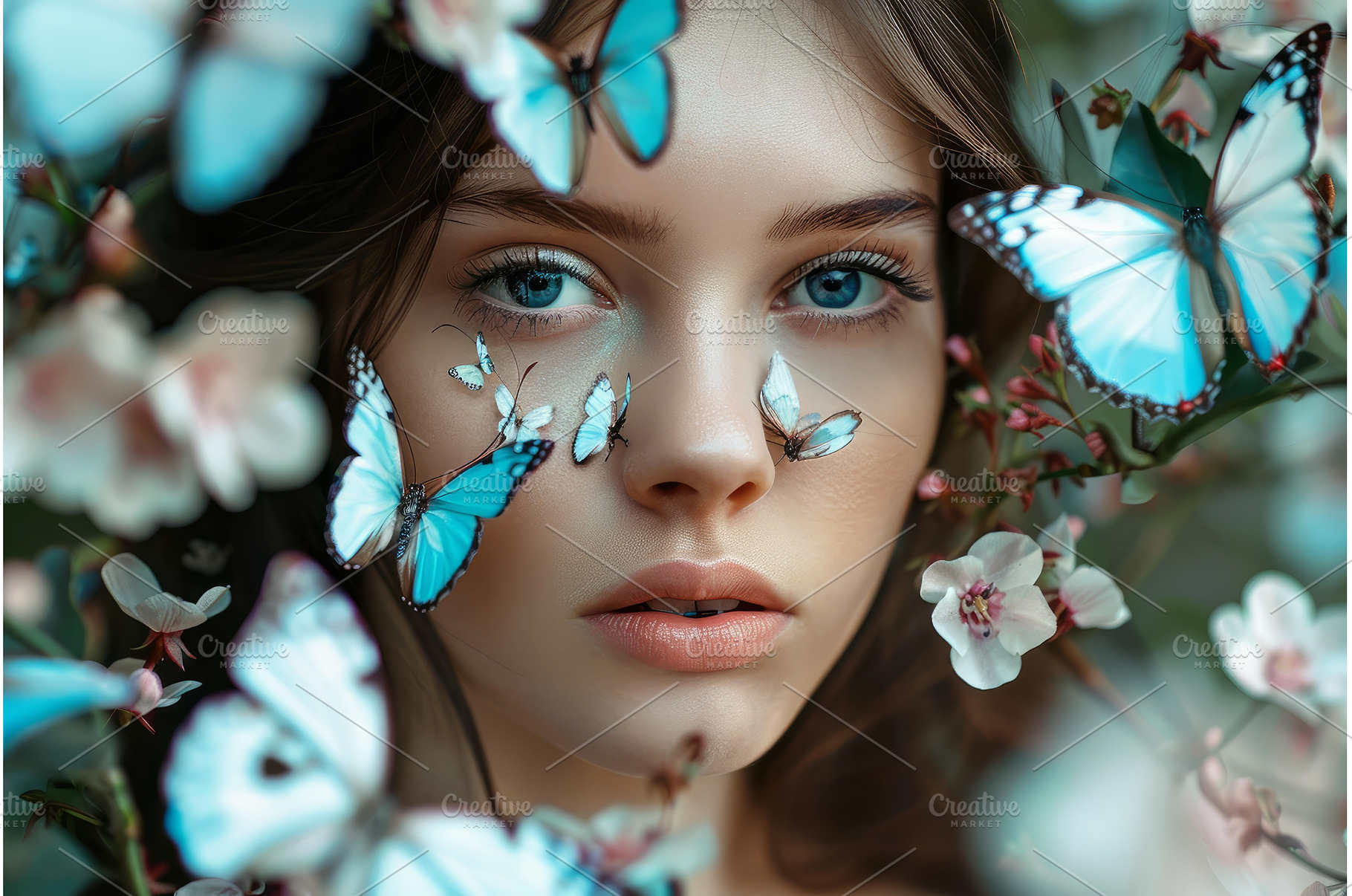 Beautiful model posing with blue, a Beauty & Fashion Photo by Ylivdesign