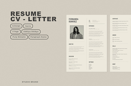 COS I Resume - CV - Letter, a Resume Template by Studio Brand