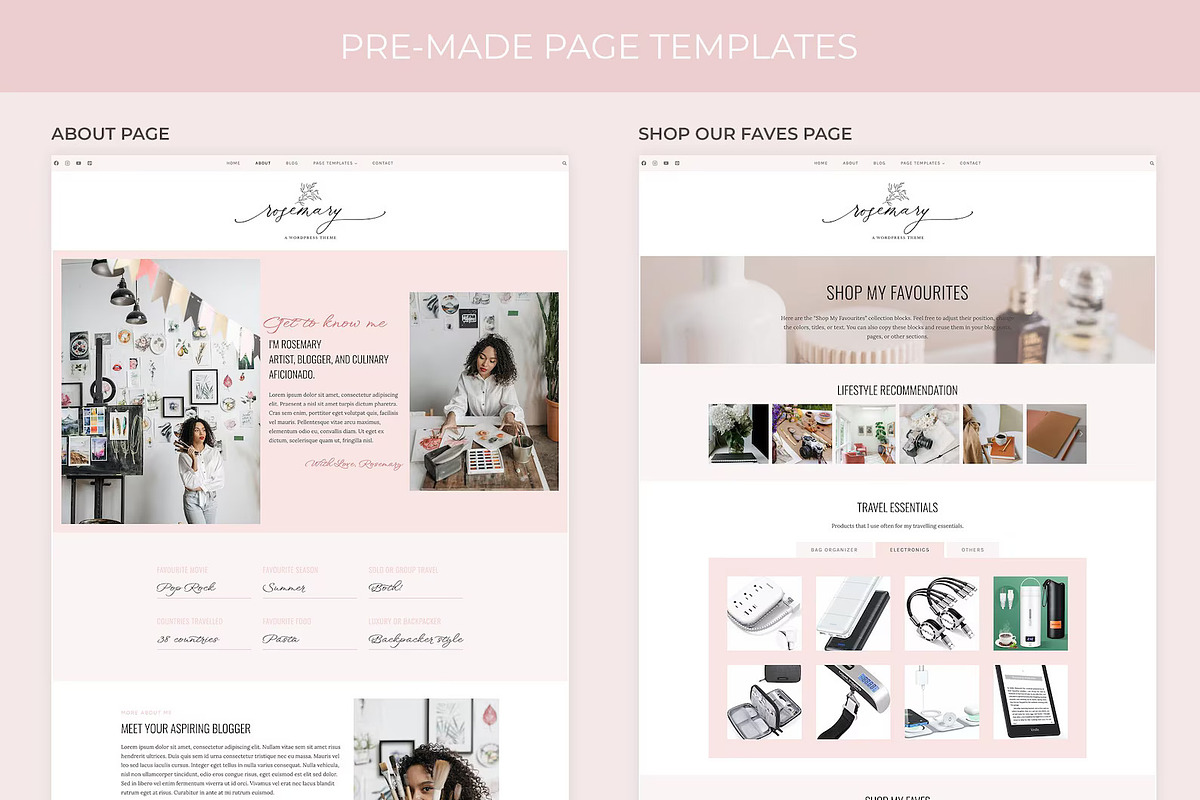 Rosemary Pink Kadence Theme, a WordPress Template by Sky and Stars (Photo 2 of 5)