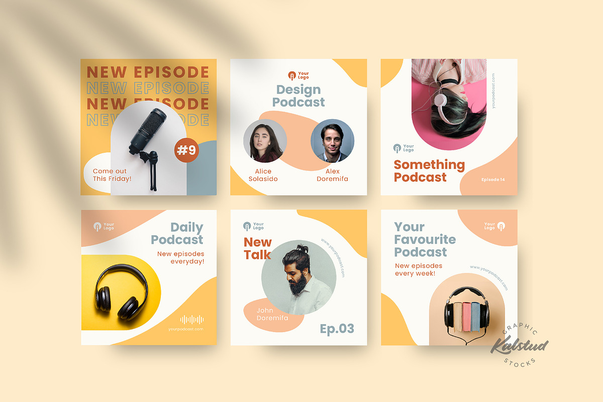 RADIO - Podcast Instagram Template, a Social Media Template by Kalstud (Photo 2 of 4)