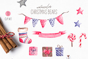 Watercolor Winter Teddy Collection, an Animal Illustration by YuliyaArtGarden (Thumbnail 2 of 8)