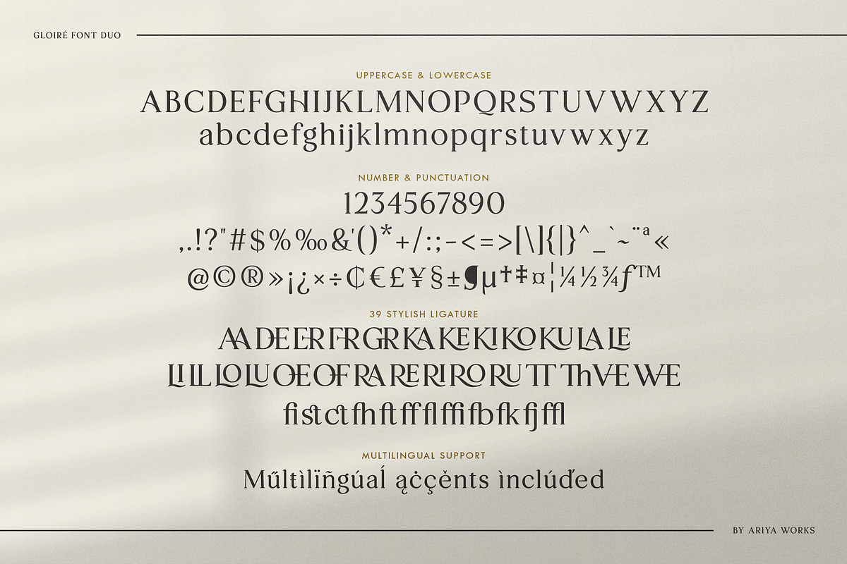 Gloire | Font Duo Serif-Script, a Serif Font by Ariya Works (Photo 12 of 12)