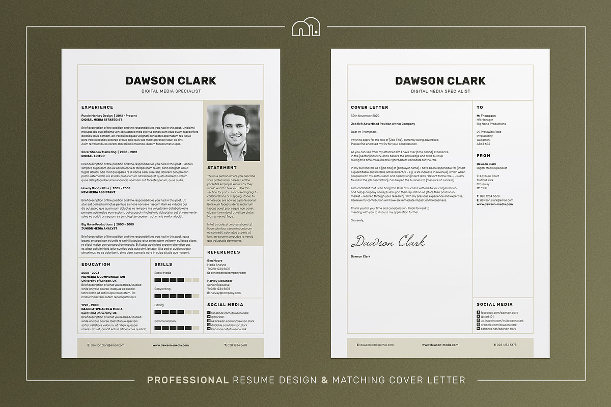 Resume/CV - Dawson, a Resume Template by bilmaw creative (Photo 2 of 3)