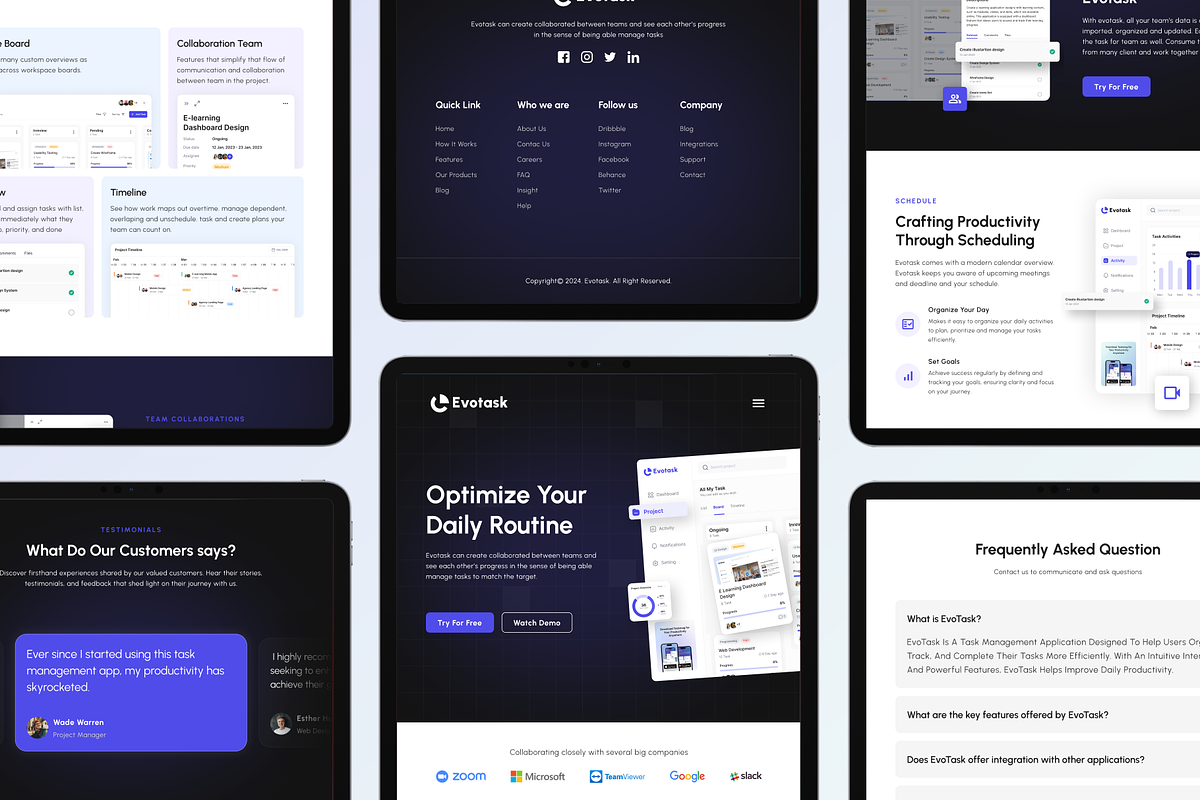 Evotask - Framer Template, a Landing Page Template by Agensip Design Agency (Photo 7 of 10)