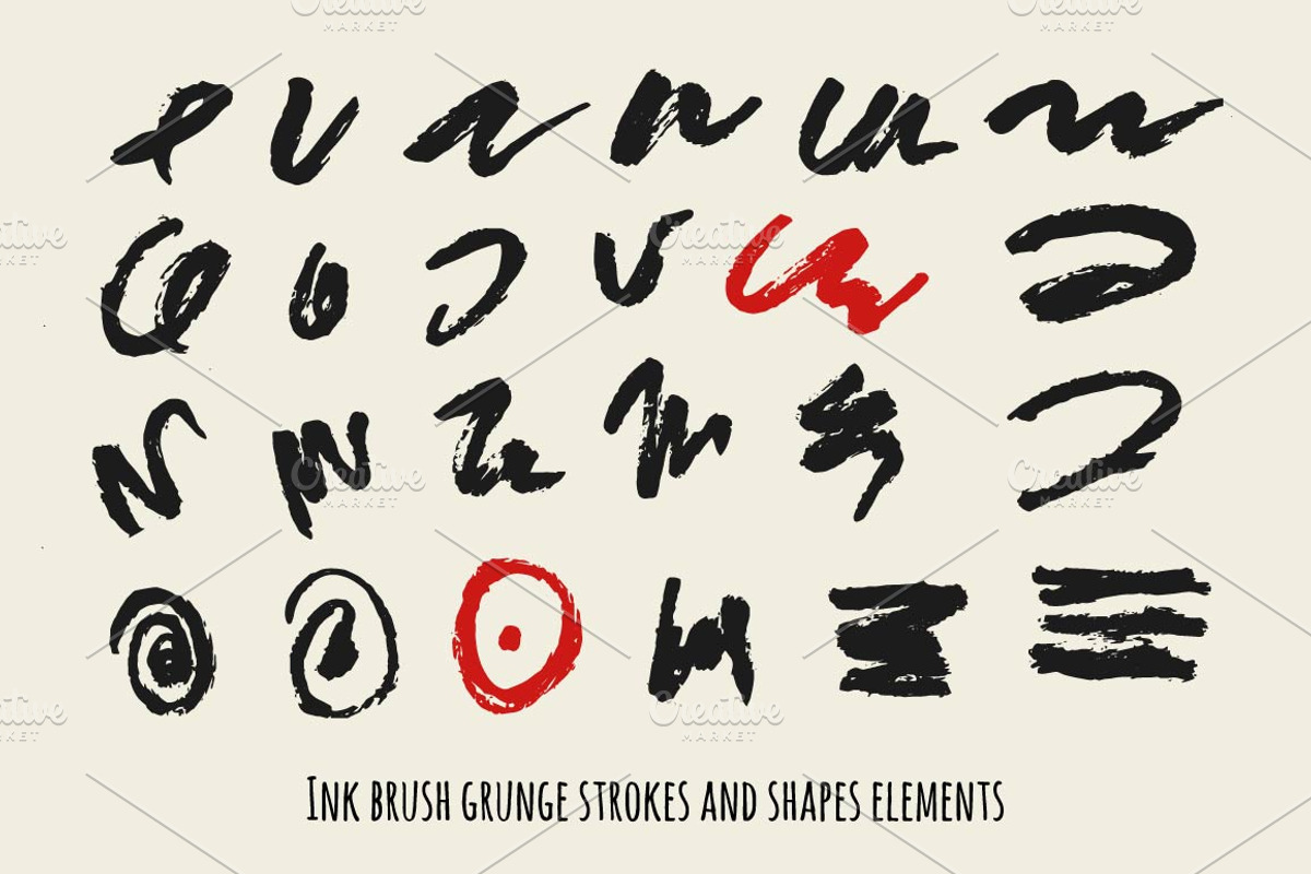 Vector set of brush strokes., a Texture Graphic by DikayaMiau (Photo 1 of 4)