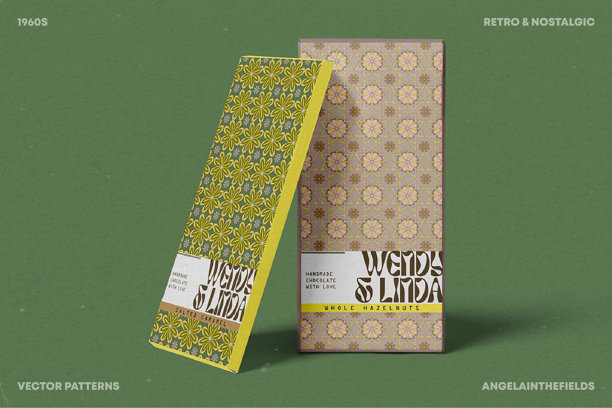 60s Vector Floral Patterns, a Pattern Graphic by angelainthefields (Photo 8 of 10)